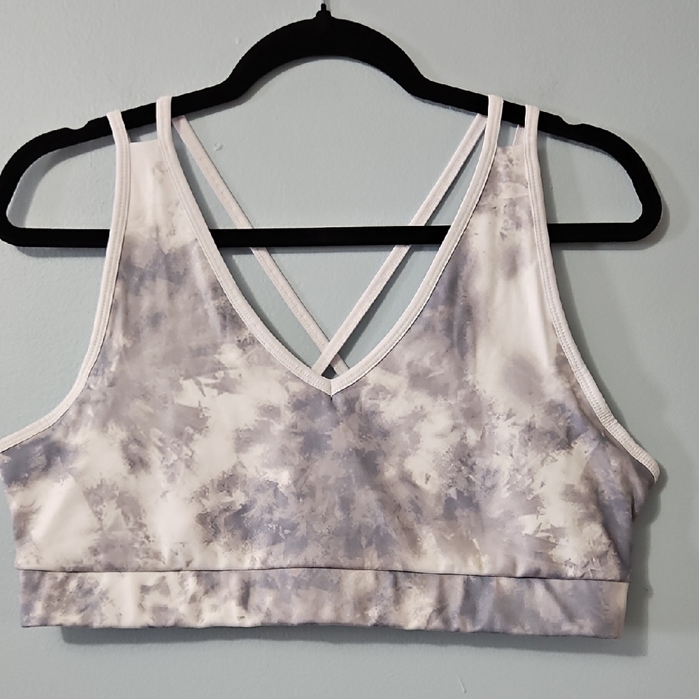 Avia Gray Tie-Dye Pull Over Sports Bra Size XL(16-18)